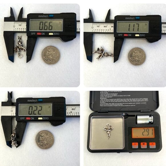 VTG Sterling Silver 925 PAX 3D Angel Boy Cherub Baseball Player Charm Pendant - Picture 10 of 16